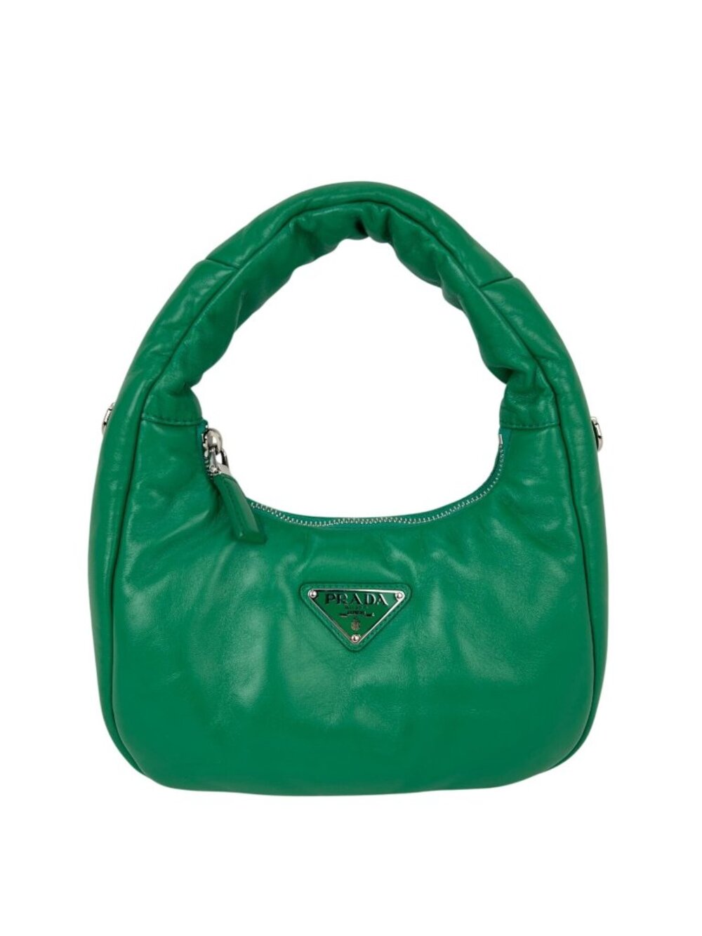Prada Soft Nappa Leather Mini Padded Green Hand Bag